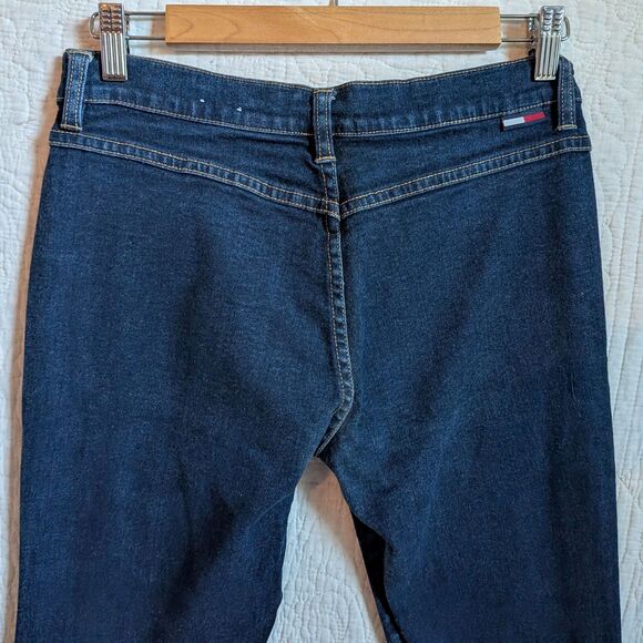 Vintage Y2K Tommy Jeans Dark Wash Boot Cut Pocketless Low Rise Size 9 - Picture 5 of 8